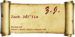 Zech Júlia névjegykártya